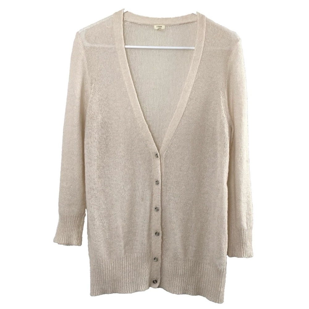 J.Crew Factory Mohair Souffle Cardigan Sweater - Large